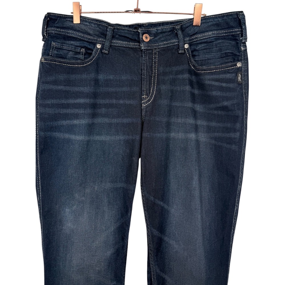 Silver Jeans Co Womens Suki Mid Rise Slim Bootcut Jeans Dark Wash Denim Size 18 - Picture 7 of 14